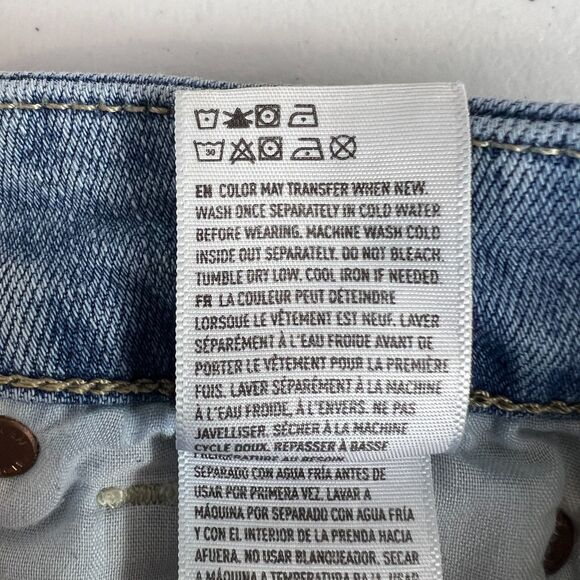 American Eagle Women's Curvy Hi-Rise Shortie Denim Shorts Distressed Size 0 - Picture 8 of 12